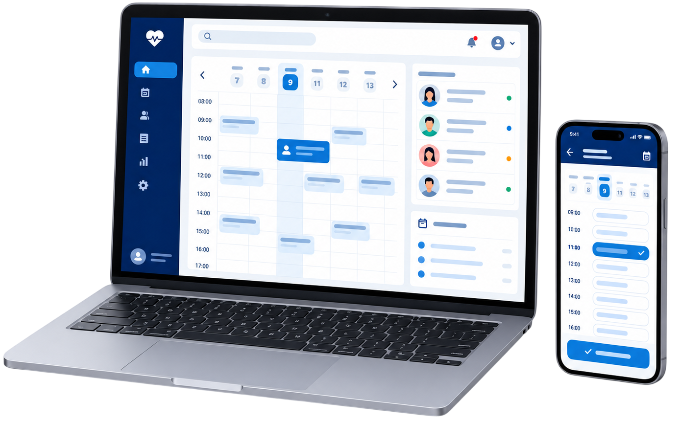 Klinomi web sitesi ve randevu sistemi admin paneli önizlemesi
